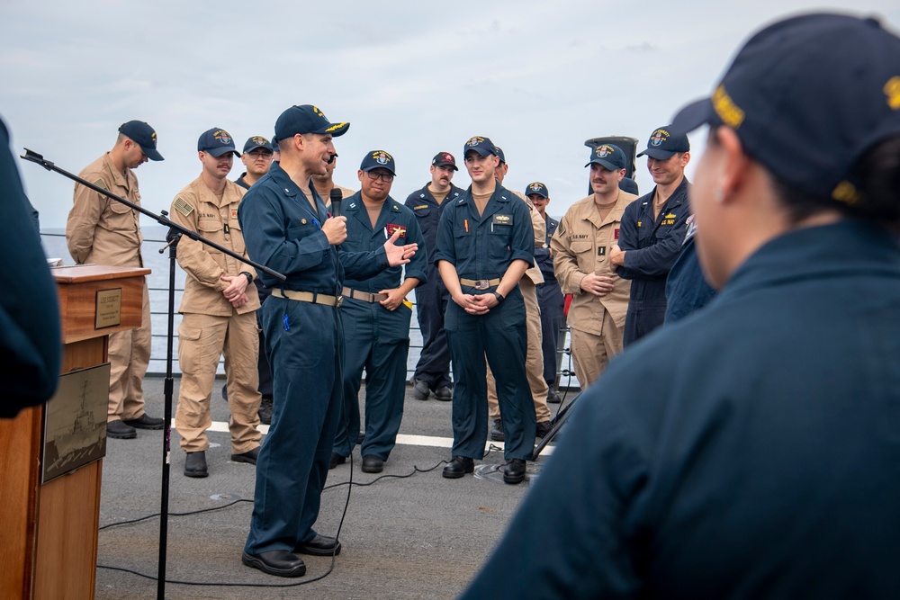 USS Sterett conducts routine operations as part of the Carl Vinson Carrier Strike Group