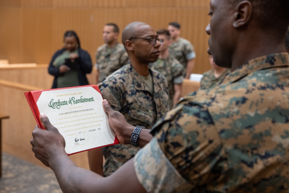 Staff Sgt. Marcellous Dixon Reenlistment