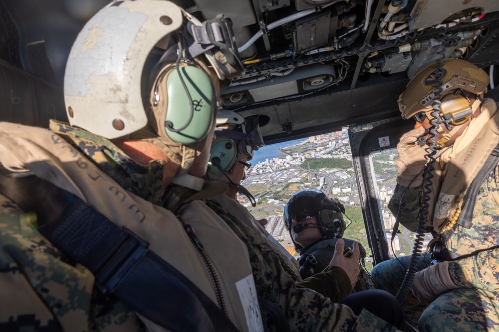 MCIPAC commanding general tours Jungle Warfare Training Center with Government of Japan officials