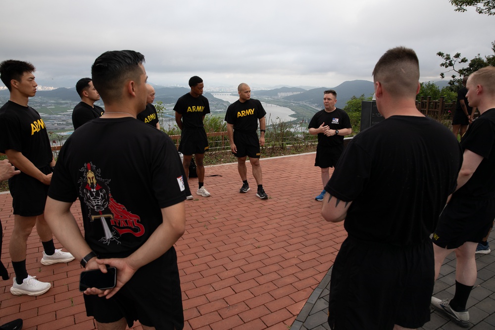 U. S. Army Materiel Support Command – Korea Officers Conducted OPD at Historic Hill 303 on July 24.