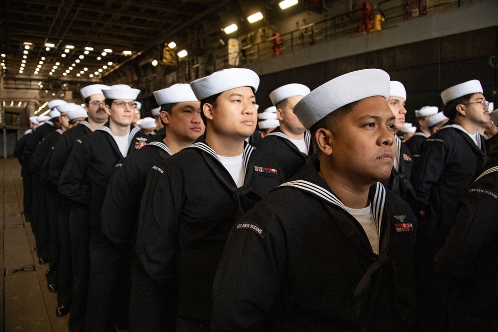 USS New Orleans (LPD 18) Conducts Change of Command Ceremony