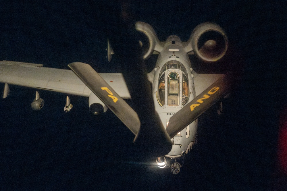 KC-135s fuel the fight at night over the USCENTCOM AOR