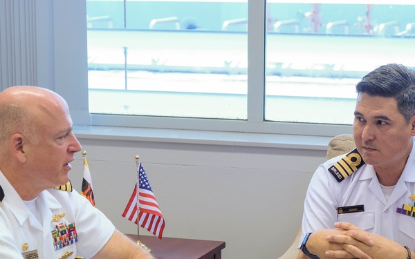 Emory S. Land Leadership Conducts an Office Call with Royal Brunei Navy Sailors