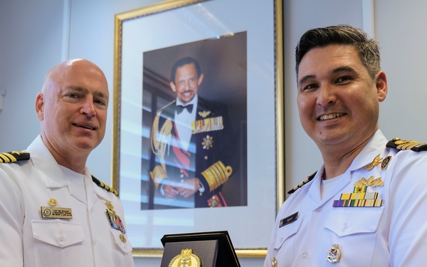 Emory S. Land Leadership Conducts an Office Call with Royal Brunei Navy Sailors