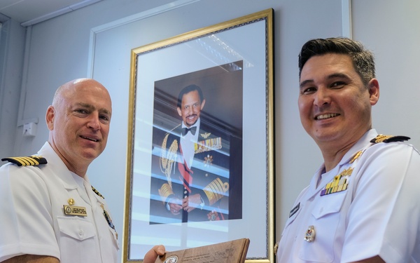 Emory S. Land Leadership Conducts an Office Call with Royal Brunei Navy Sailors