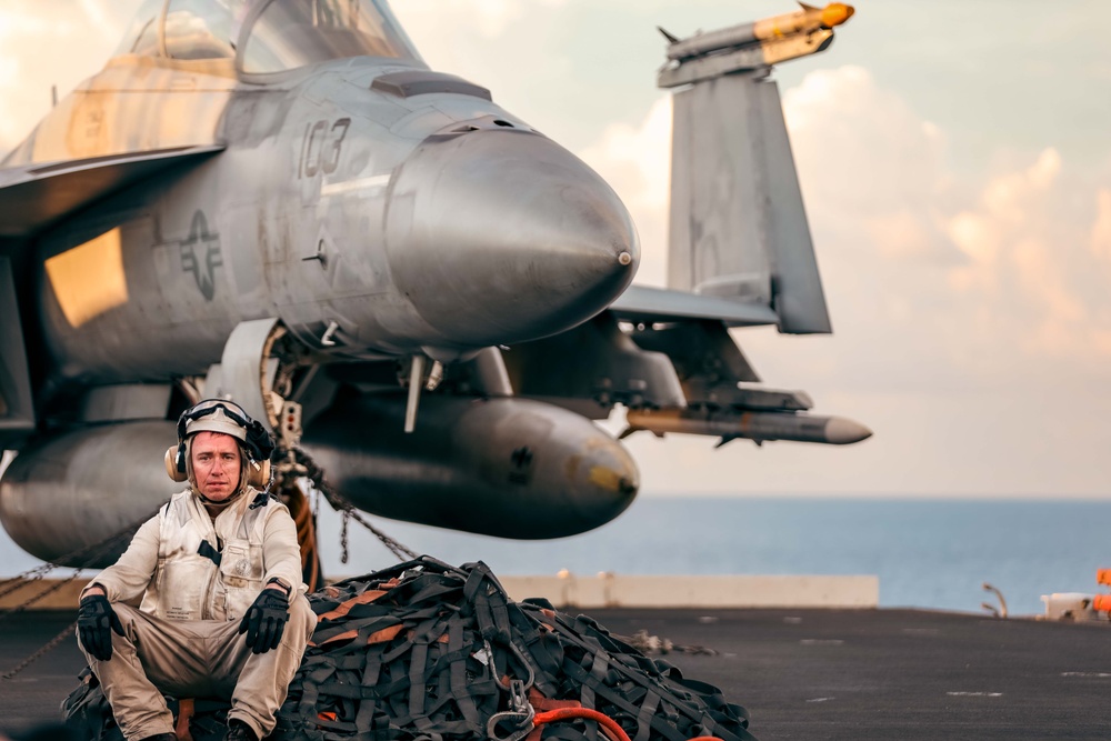 Replenishment-at-Sea aboard the USS Theodore Roosevelt