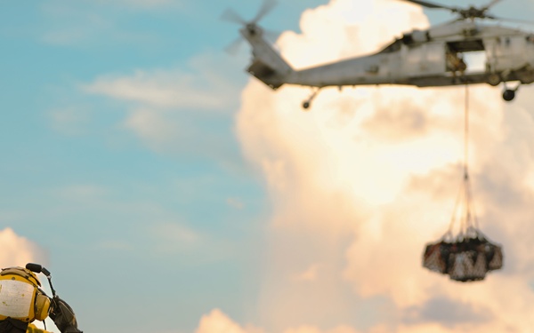 Replenishment-at-Sea aboard the USS Theodore Roosevelt
