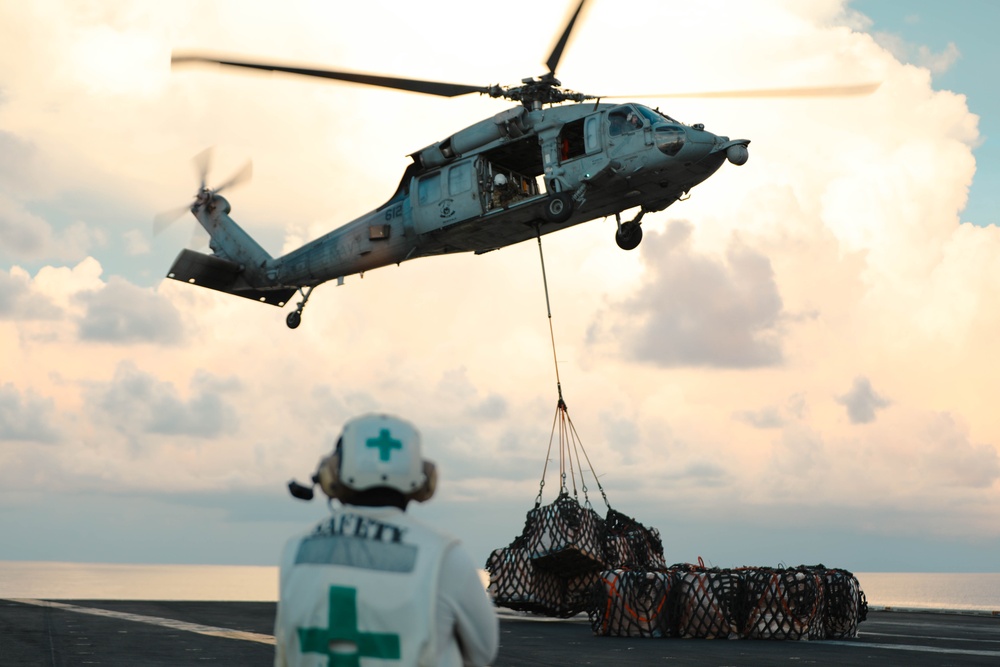 Replenishment-at-Sea aboard the USS Theodore Roosevelt