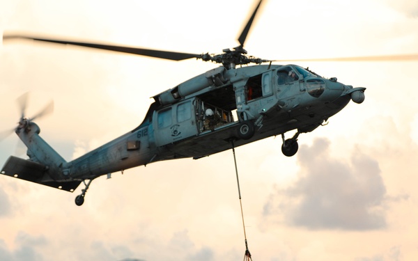 Replenishment-at-Sea aboard the USS Theodore Roosevelt