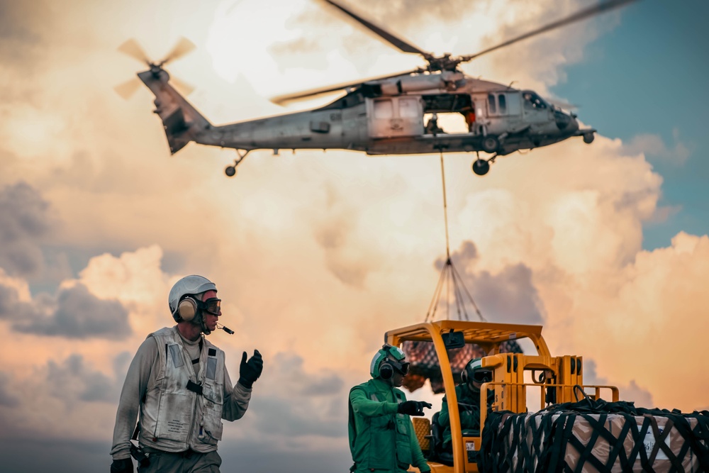 Replenishment-at-Sea aboard the USS Theodore Roosevelt