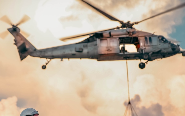 Replenishment-at-Sea aboard the USS Theodore Roosevelt