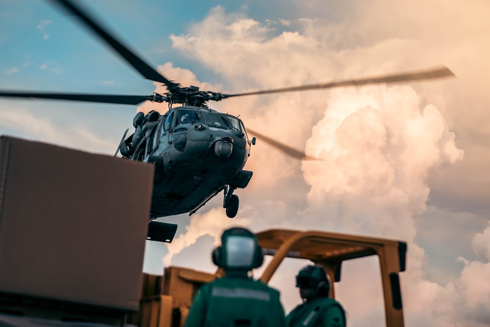 Replenishment-at-Sea aboard the USS Theodore Roosevelt