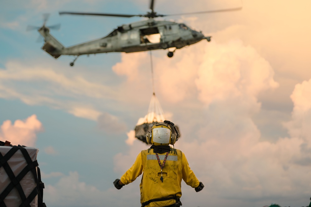 Replenishment-at-Sea aboard the USS Theodore Roosevelt