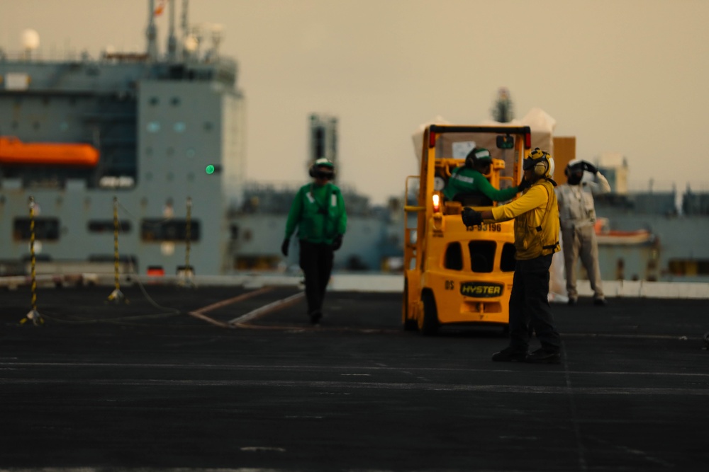 Replenishment-at-Sea aboard the USS Theodore Roosevelt