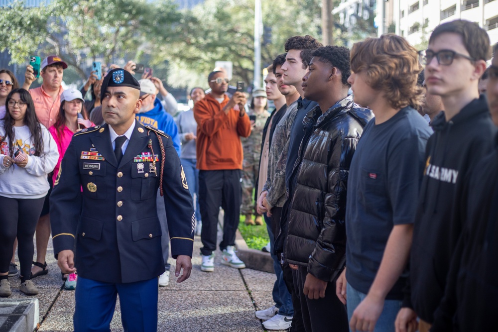 Houston MEPS mass oath of enlistment ceremony