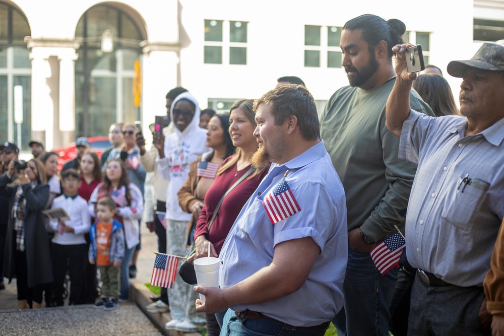 Houston MEPS mass oath of enlistment ceremony