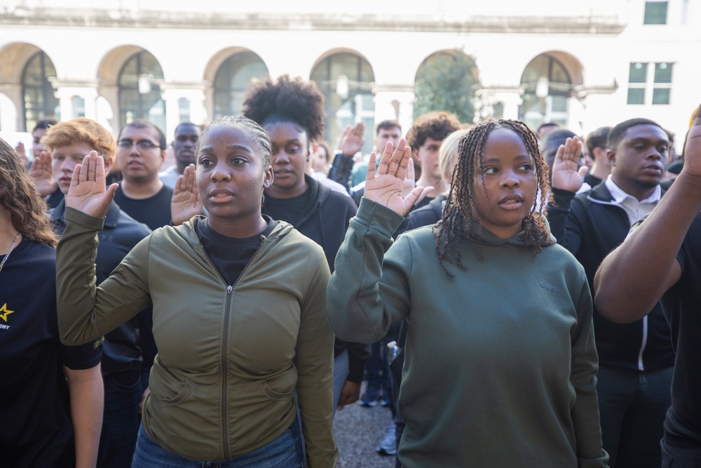 Houston MEPS mass oath of enlistment ceremony