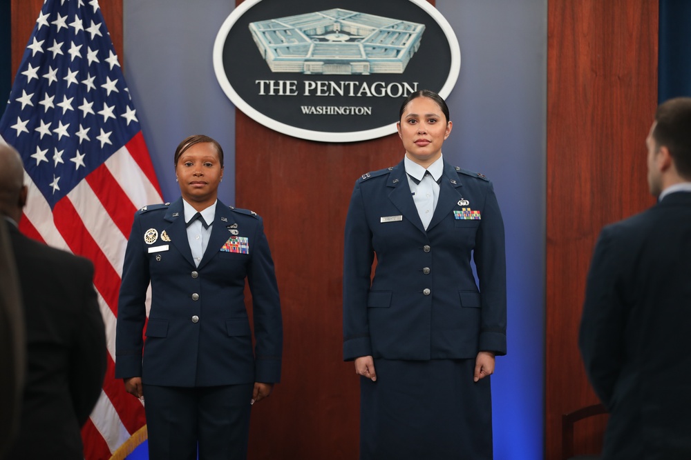 Maj. Melissa L. Heintz, 113th Wing, DCANG Public Affairs Chief promotion ceremony 