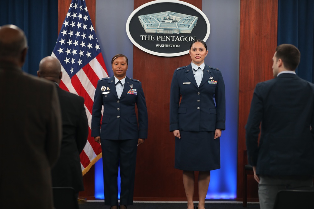 Maj. Melissa L. Heintz, 113th Wing, DCANG Public Affairs Chief promotion ceremony