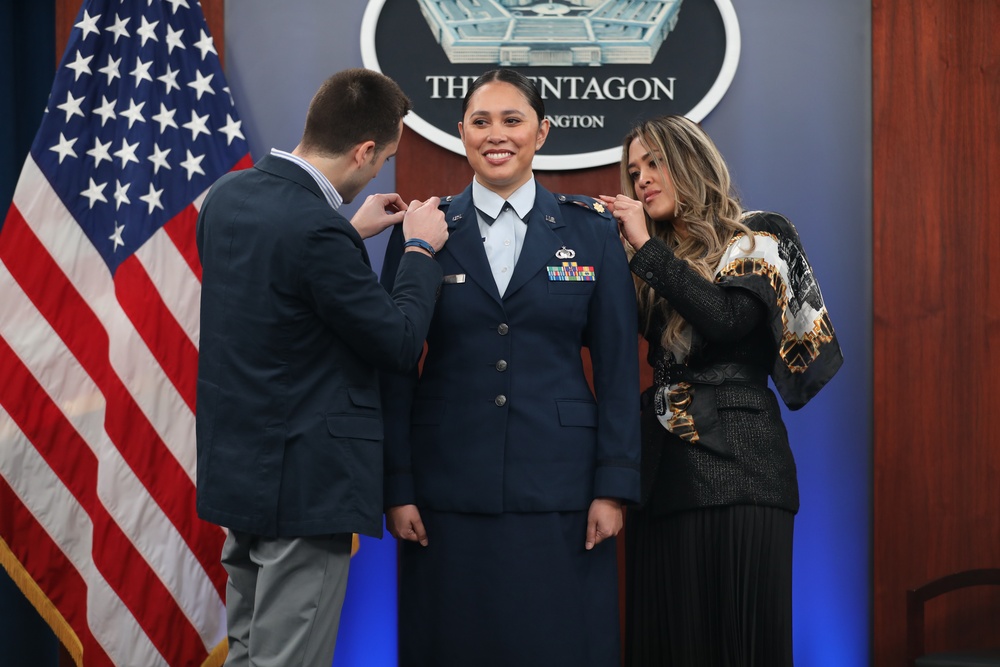 Maj. Melissa L. Heintz, 113th Wing, DCANG Public Affairs Chief promotion ceremony