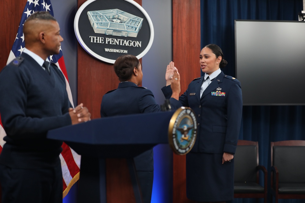 Maj. Melissa L. Heintz, 113th Wing, DCANG Public Affairs Chief promotion ceremony