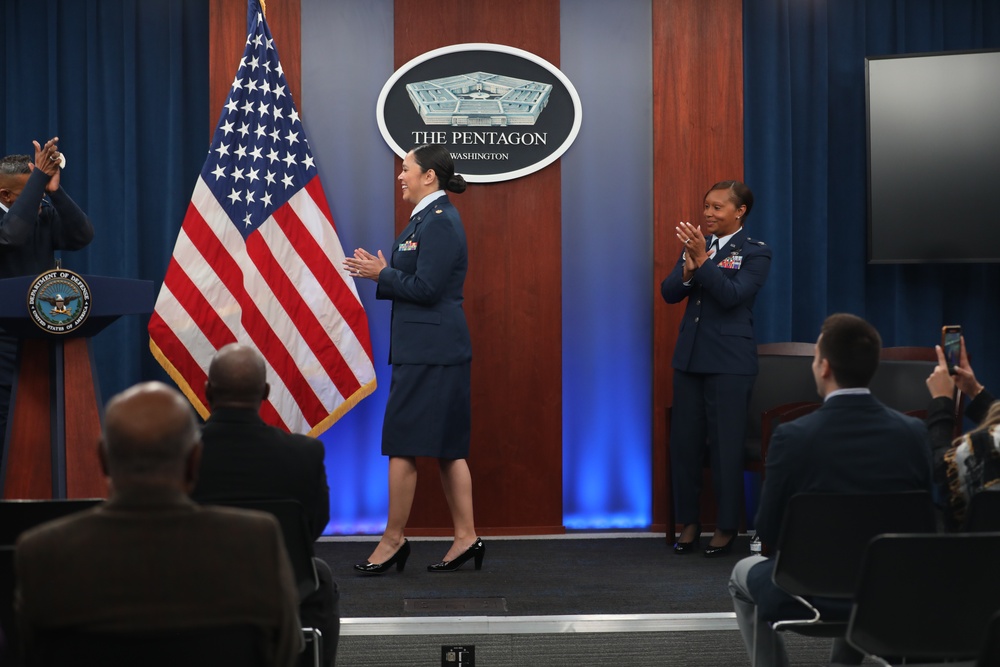 Maj. Melissa L. Heintz, 113th Wing, DCANG Public Affairs Chief promotion ceremony