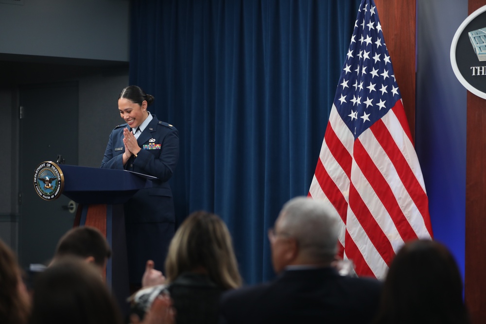 Maj. Melissa L. Heintz, 113th Wing, DCANG Public Affairs Chief promotion ceremony