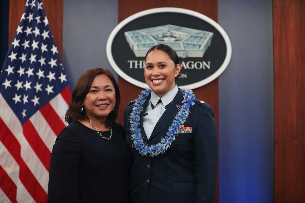 Maj. Melissa L. Heintz, 113th Wing, DCANG Public Affairs Chief promotion ceremony