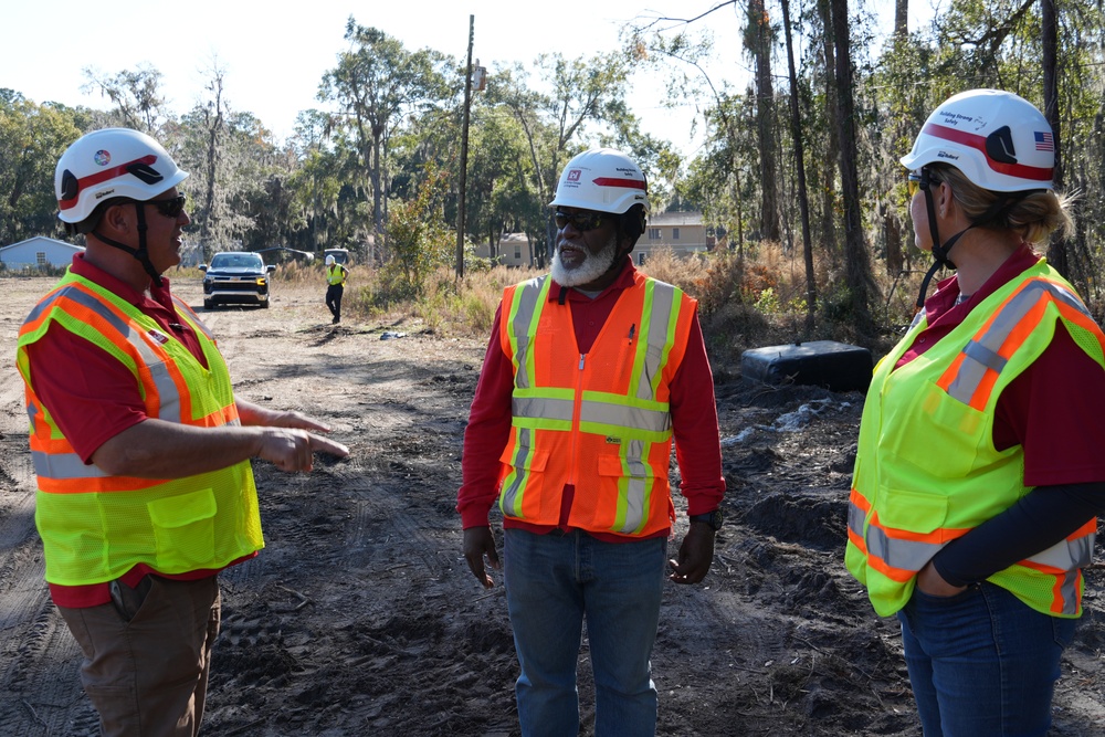 Hurricane Helene Recovery: Temporary Debris Management Site in McIntosh County, Georgia.