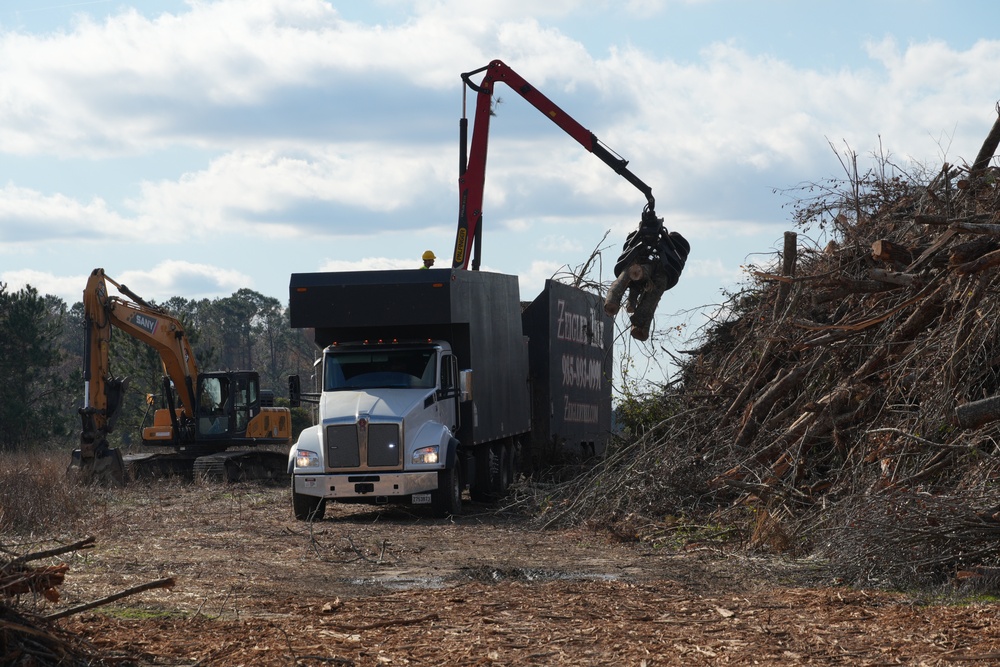 Hurricane Helene Recovery: Temporary Debris Management Site in Screven County, Georgia.