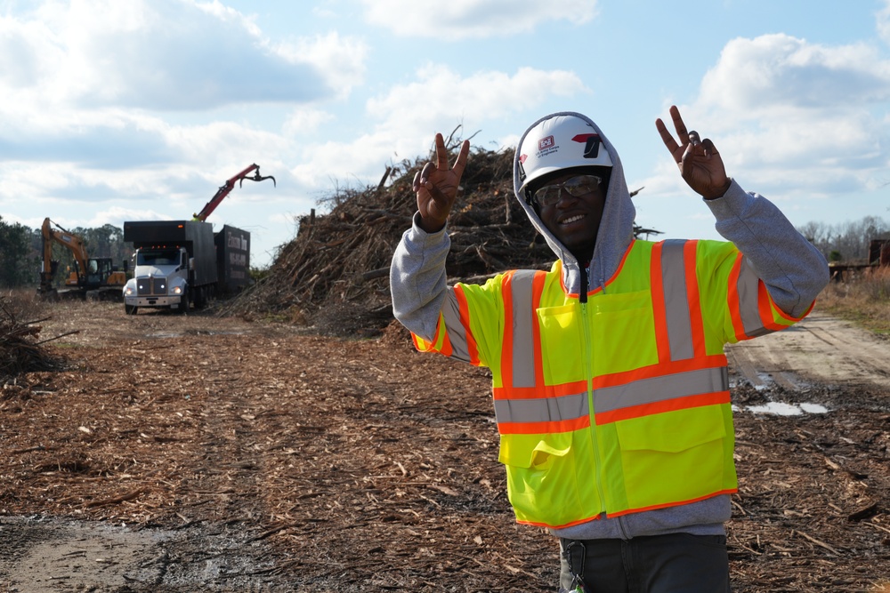Hurricane Helene Recovery: Temporary Debris Management Site in Screven County, Georgia.