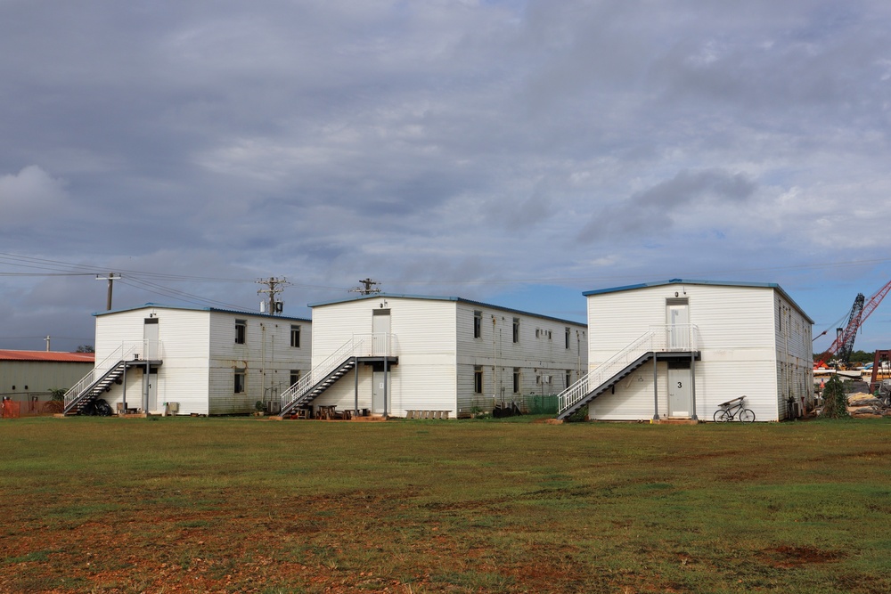 Contractor-owned barracks for H-2B visa workers are pictured during a safety inspection by the Office in Charge of Construction