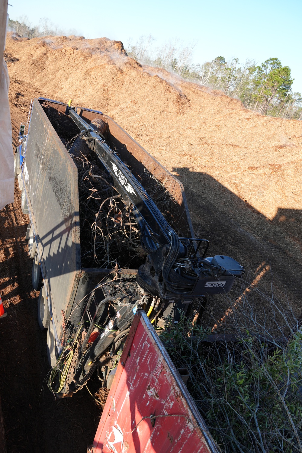 Hurricane Helene Recovery: Temporary Debris Management Site in Montgomery County, Georgia.
