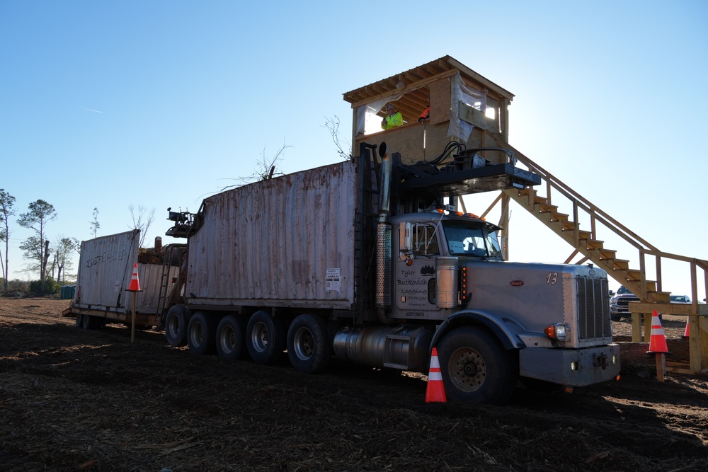 Hurricane Helene Recovery: Temporary Debris Management Site in Montgomery County, Georgia.