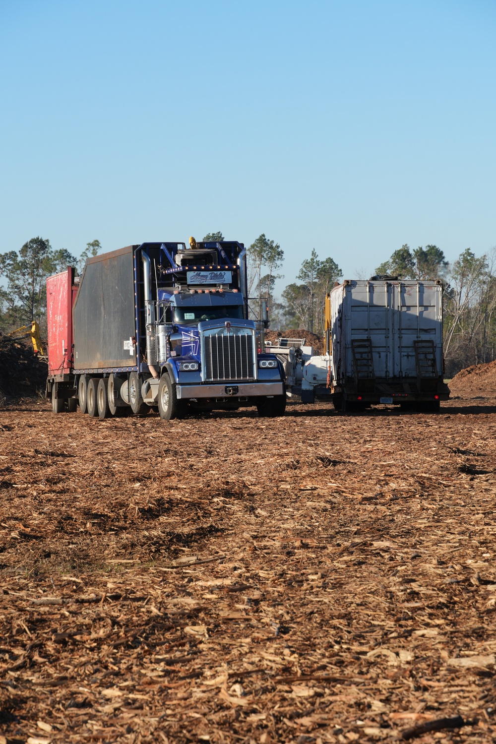 Hurricane Helene Recovery: Temporary Debris Management Site in Montgomery County, Georgia.