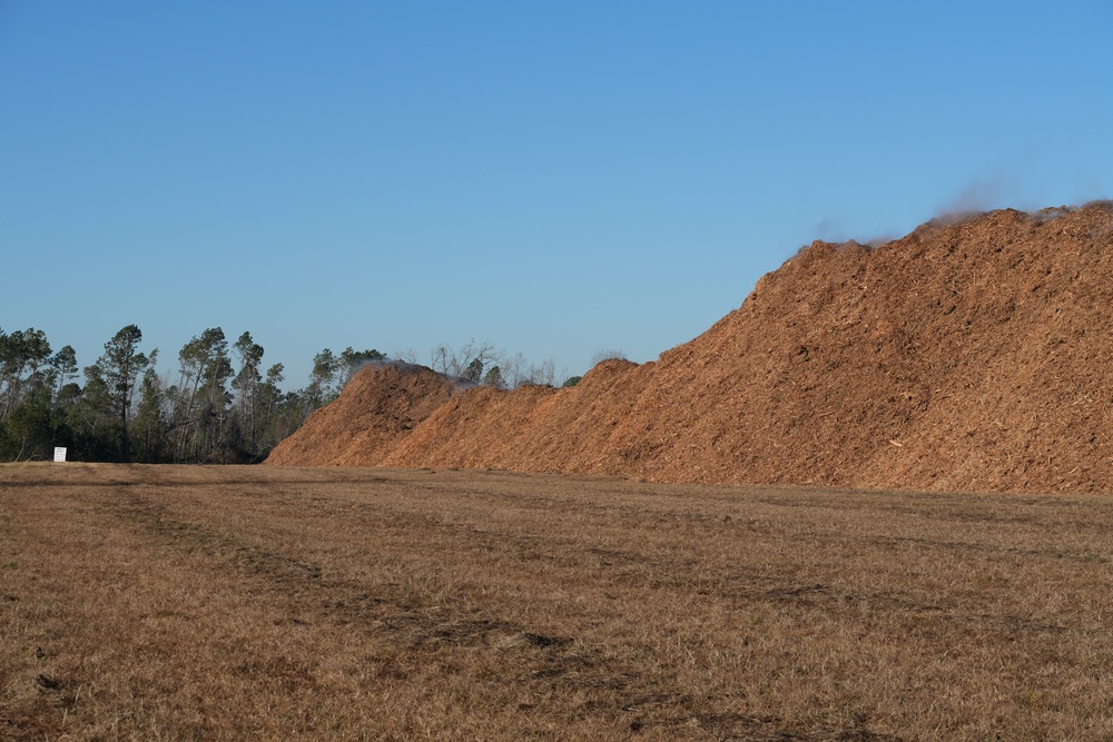 Hurricane Helene Recovery: Temporary Debris Management Site in Montgomery County, Georgia.