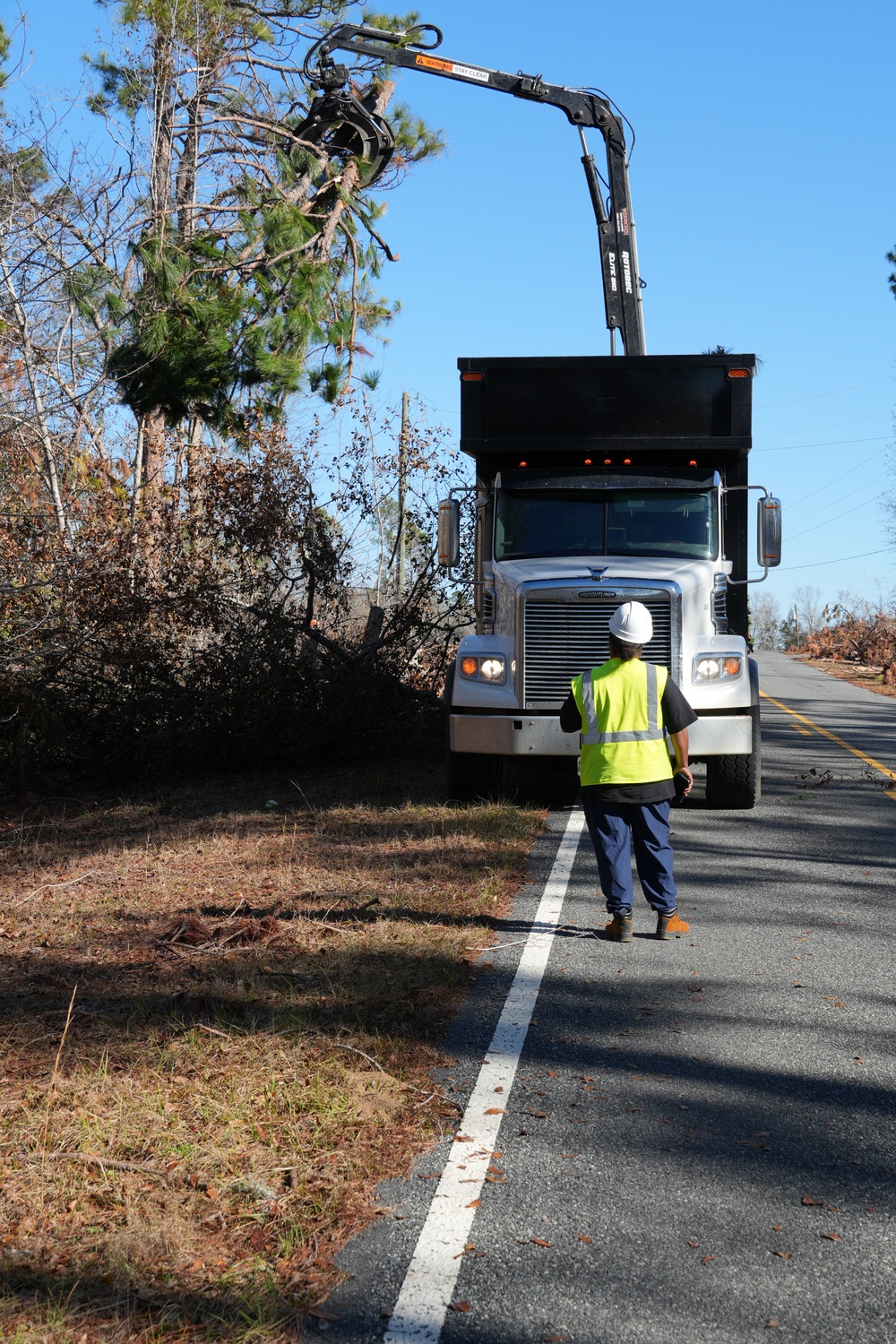 Hurricane Helene Recovery: Temporary Debris Management Site in Montgomery County, Georgia.