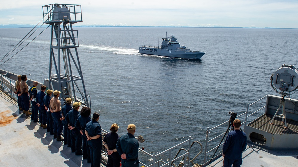 Emory S. Land Conducts Passing Exercise With Royal Brunei Navy