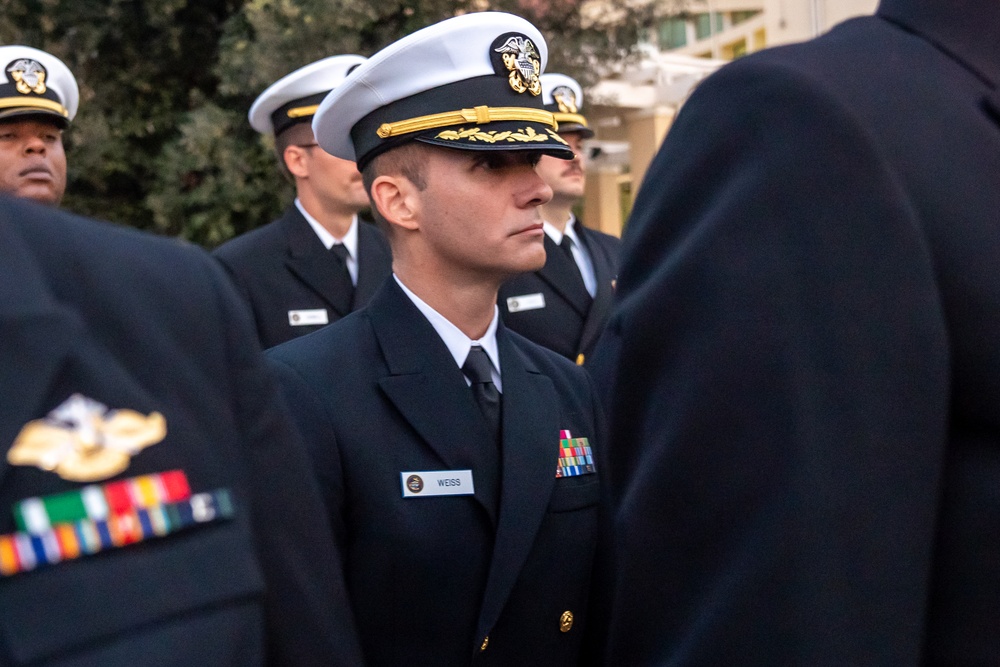 On  23OCT2024, US NMRTC Sigonella conducted its Command's annual Dress Blue Inspection.
