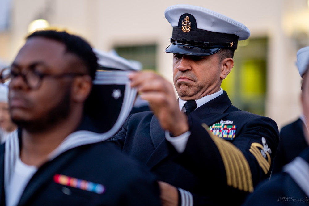 On  13OCT2023, US NMRTC Sigonella conducted its Command's annual Dress Blue Inspection.