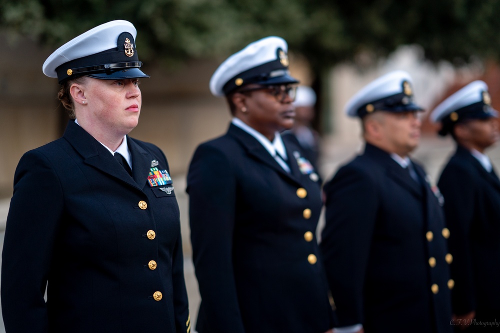 On  13OCT2023, US NMRTC Sigonella conducted its Command's annual Dress Blue Inspection.