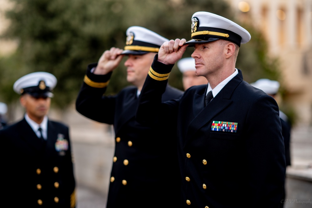 On  13OCT2023, US NMRTC Sigonella conducted its Command's annual Dress Blue Inspection.