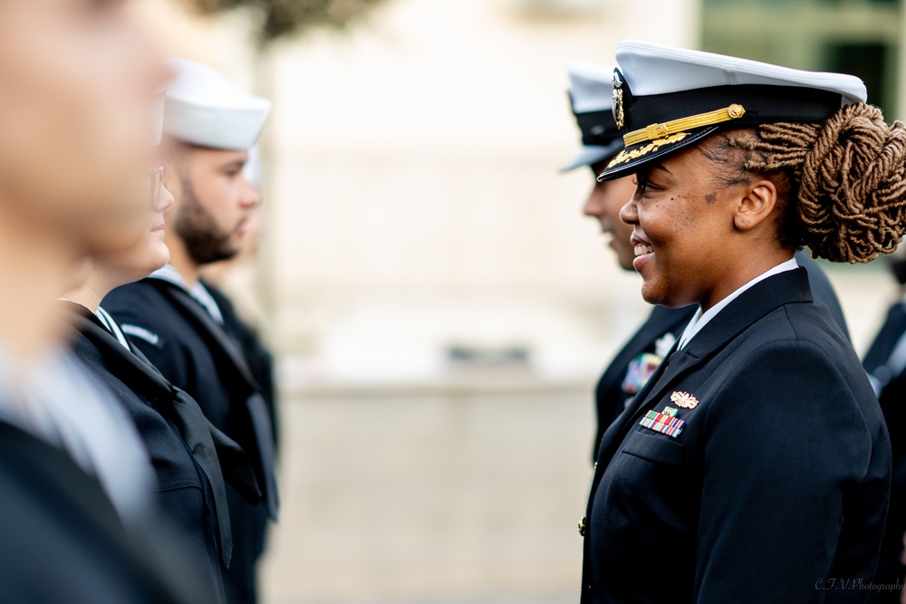On  13OCT2023, US NMRTC Sigonella conducted its Command's annual Dress Blue Inspection.