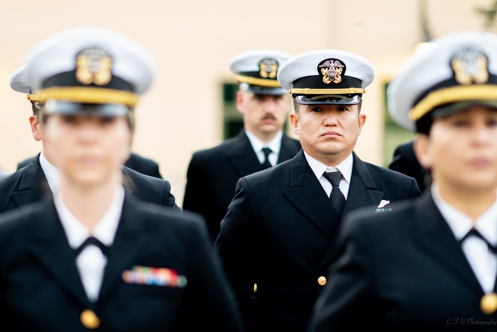 On  13OCT2023, US NMRTC Sigonella conducted its Command's annual Dress Blue Inspection.