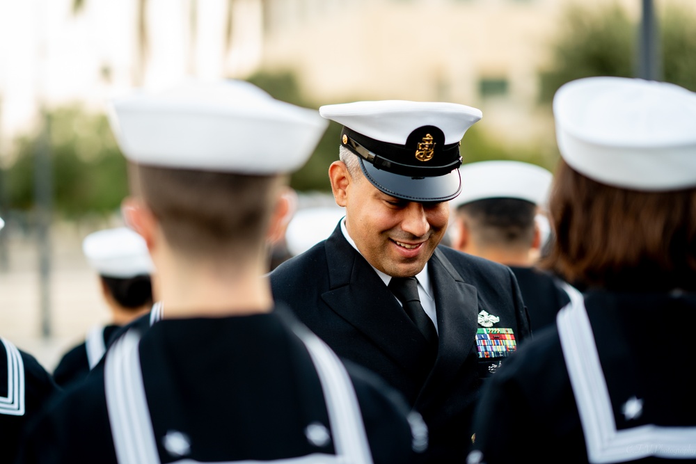 On  13OCT2023, US NMRTC Sigonella conducted its Command's annual Dress Blue Inspection.
