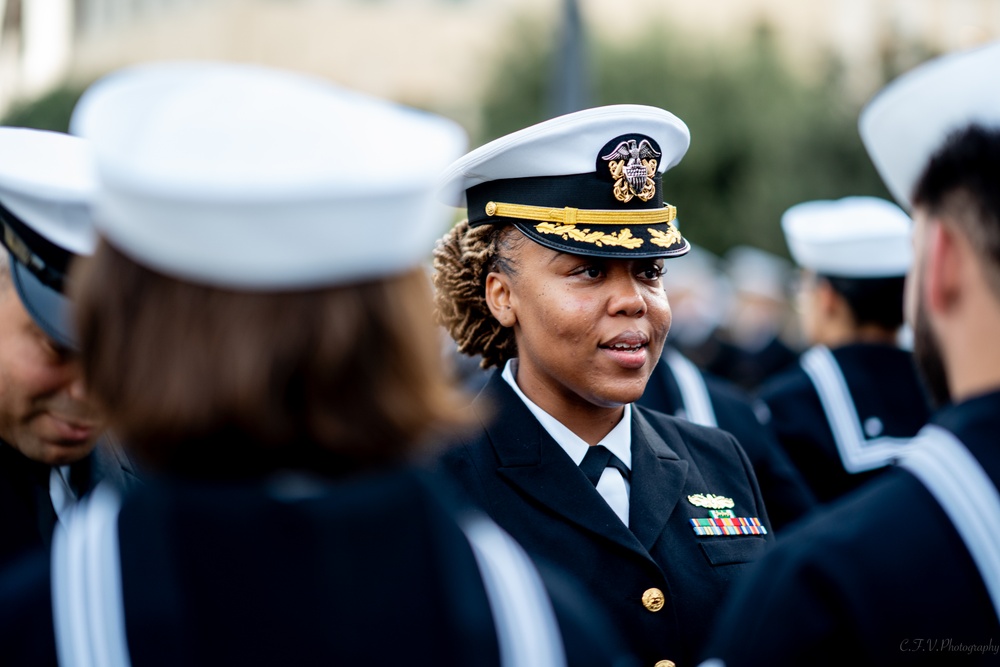 On  13OCT2023, US NMRTC Sigonella conducted its Command's annual Dress Blue Inspection.