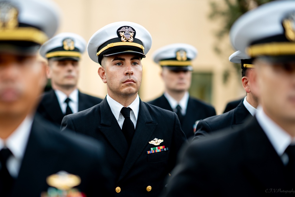 On  13OCT2023, US NMRTC Sigonella conducted its Command's annual Dress Blue Inspection.
