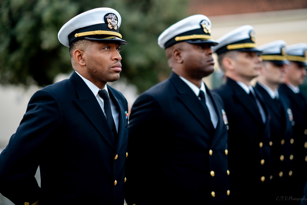 On  13OCT2023, US NMRTC Sigonella conducted its Command's annual Dress Blue Inspection.