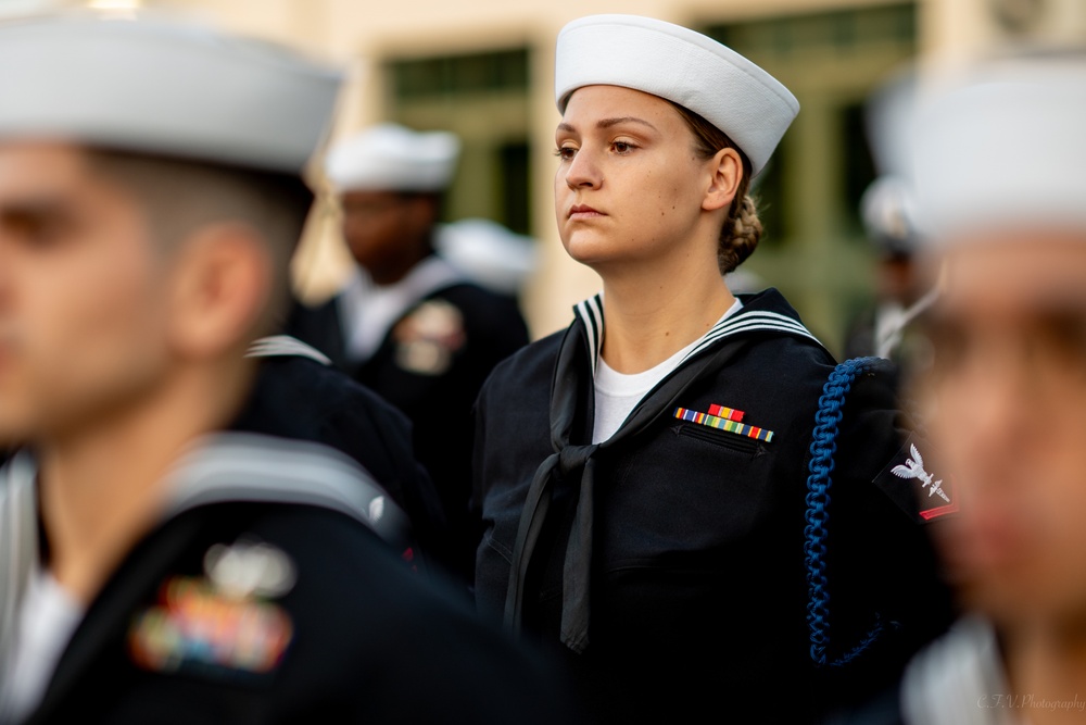 On  13OCT2023, US NMRTC Sigonella conducted its Command's annual Dress Blue Inspection.