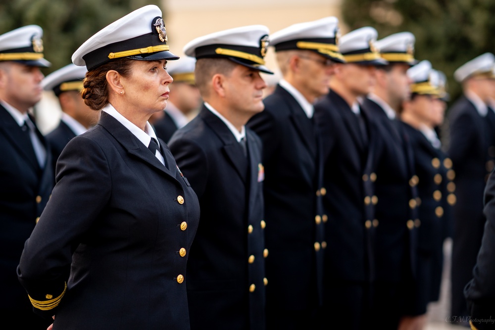 On  13OCT2023, US NMRTC Sigonella conducted its Command's annual Dress Blue Inspection.